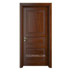 درب اتاق خواب کلاسیک روکش راش قهوه ای کد 1235