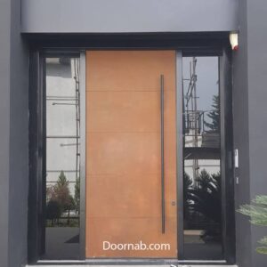 درب لابی ضد سرقت با میکروسمنت و شیشه کد 458